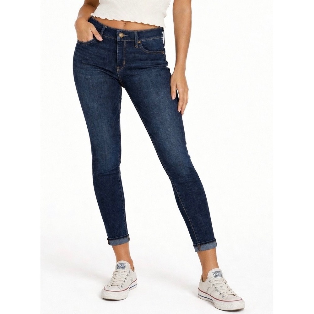 Hollister Mid-Rise Crop Super Skinny Dark Wash Jeans‎ 5S W27 L24 Classic Stretch